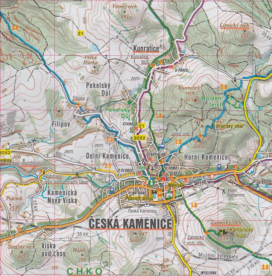 detail Českosaské Švýcarsko, Šluknovsko 1:50t turistická mapa (1) SC