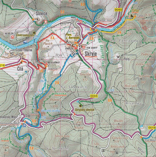 detail Křivoklátsko,Rakovnicko, Karlštejn 1:15t turistická mapa (16) SC