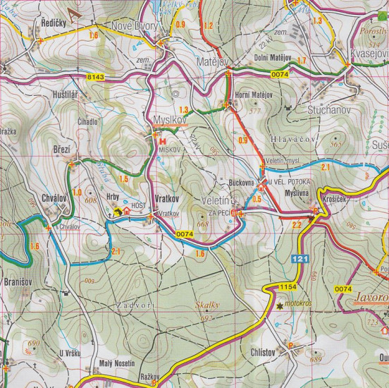 detail Sedlčansko,Slapy 1:50t turistická mapa (20) SC