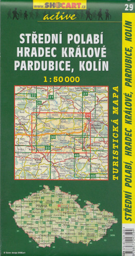 Střední Polabí, Hradec Králové, Pardubice, Kolín 1:50t turistická mapa (29) SC