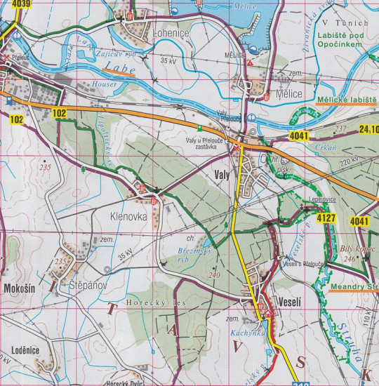 detail Střední Polabí, Hradec Králové, Pardubice, Kolín 1:50t turistická mapa (29) SC