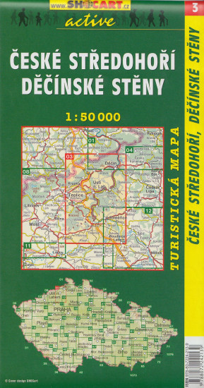 detail České Středohoří, Děčínské stěny 1:50t turistická mapa (3) SC
