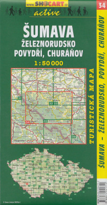 Šumava Železnorudsko, Povydří, Churáňov 1:50t turistická mapa (34) SC