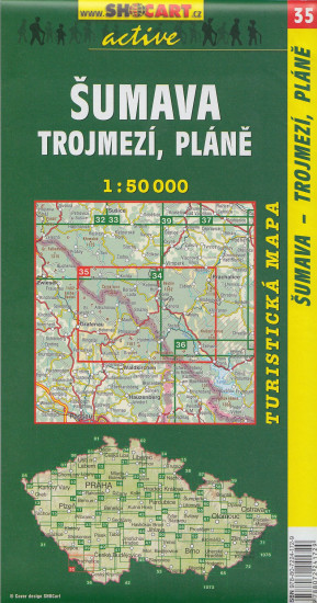 detail Šumava Trojmezí, Pláně 1:50t turistická mapa (35) SC