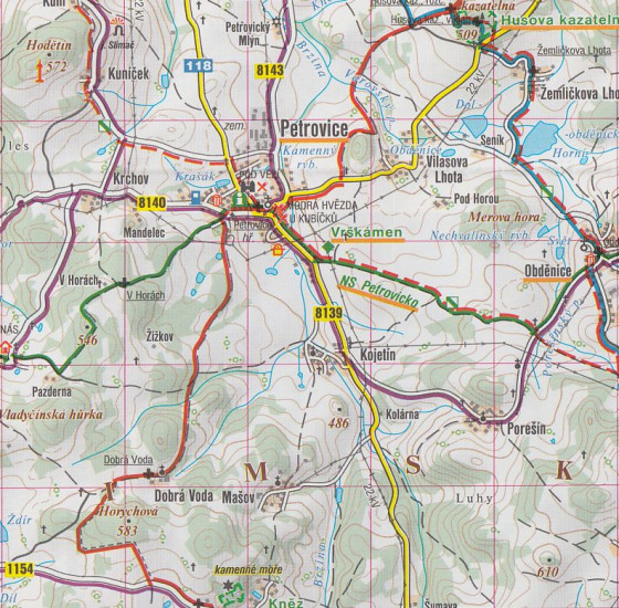 detail Písecko, Zvíkov, Orlík nad Vltavou 1:50t turistická mapa (37) SC