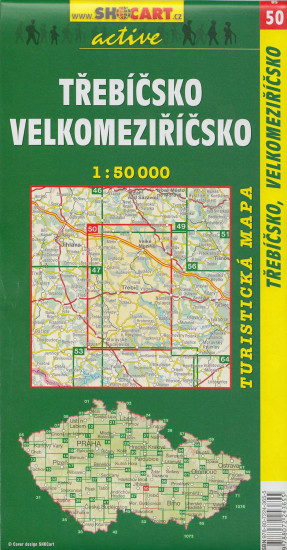 detail Třebíčsko, Velkomeziříčsko 1:50t turistická mapa (50) SC