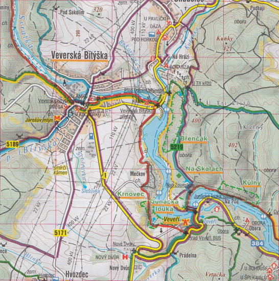 detail Okolí Brna Západ 1:50t turistická mapa (51) SC