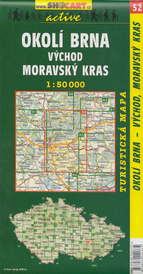 detail Okolí Brna Východ, Moravský Kras 1:50t turistická mapa (52) SC