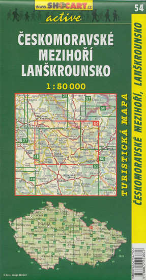 detail Českomoravské mezihoří, Lanškrounsko 1:50t turistická mapa (54) SC