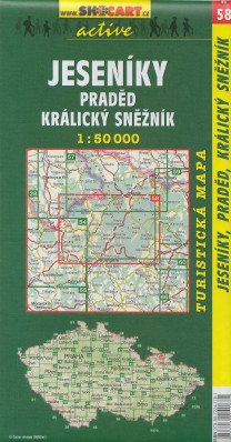 Jeseníky ,Praděd, Kralický Sněžník 1:50t turistická mapa (58) SC