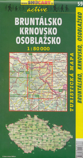 detail Bruntálsko, Krnovsko, Osoblažsko 1:50t turistická mapa (59) SC