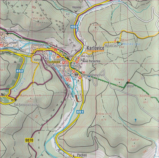 detail Bruntálsko, Krnovsko, Osoblažsko 1:50t turistická mapa (59) SC