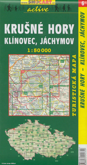 detail Krušné hory, Klínovec, Jáchymov 1:50t turistická mapa (6) SC