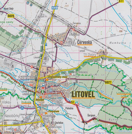 detail Horní Pomoraví, Nízký Jeseník 1:50t turistická mapa (60) SC