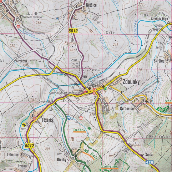 detail Haná, Kroměřížsko 1:50t turistická mapa (62) SC