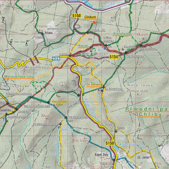 detail Slovácko,Chřiby 1:50t turistická mapa (63) SC