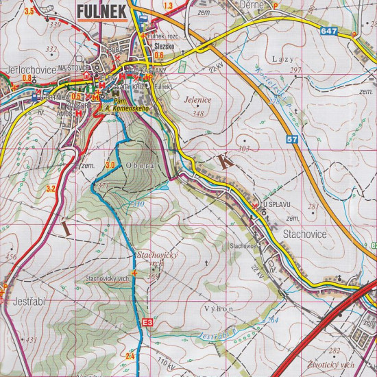 detail Moravská Brána, Oderské vrchy 1:50t turistická mapa (68)