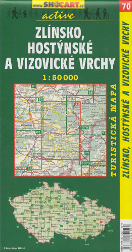 Zlínsko, Hostýnské a Vizovické vrchy 1:50t turistická mapa (70) SC
