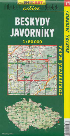 detail Beskydy,Javorníky 1:50t turistická mapa (71) SC