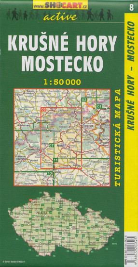 detail Krušné Hory, Mostecko 1:50t turistická mapa (8) SC
