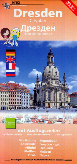 detail Drážďany (Dresden) 1:10.000 plán města + okolí SK