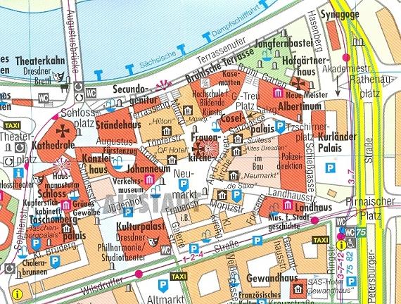 detail Drážďany (Dresden) 1:10.000 plán města + okolí SK