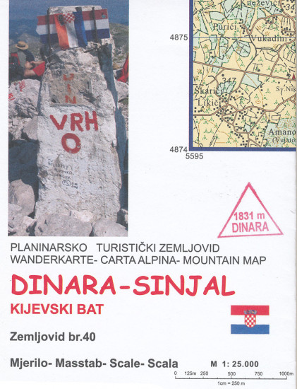 detail Dinara - Sinjal 1:25.000 trekková mapa SMAND
