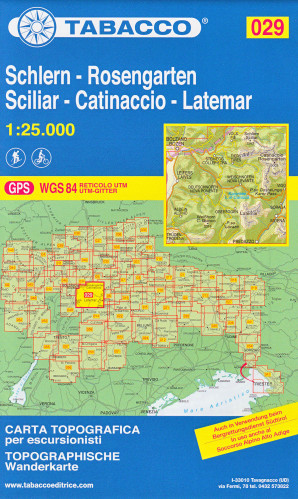 Schlern – Rosengarten – Sciliar – Catinaccio 1:25000 turistická mapa Tabacco #29