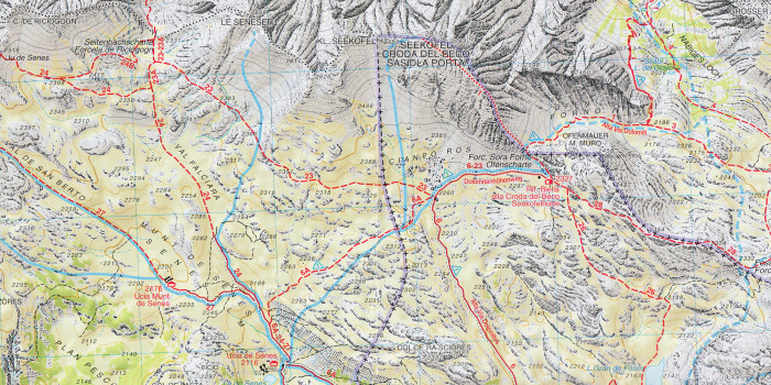 detail Pragser Dolomiten – Enneberg, Dolomiti di Braies 1:25 000 turistická mapa #31