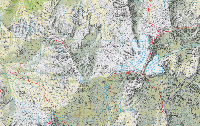 detail Ultental, Val d´Ultimo 1:25 000 turistická mapa TABACCO #42