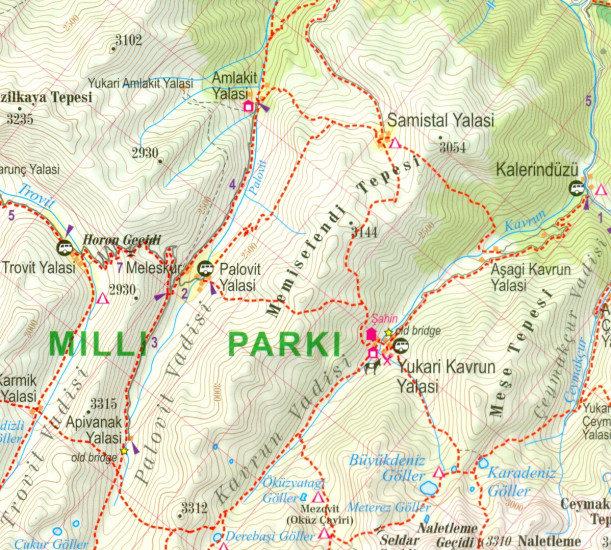 detail Turecko - nejvyšší vrcholy (Turkey) 1:100t trekkingová mapa TQ