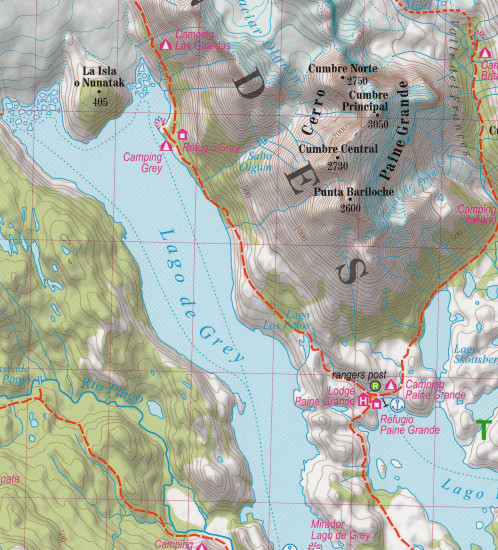 detail Patagonie (Patagonia, Chile) 1:160t trekkingová mapa TQ