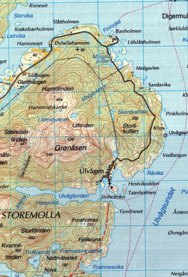 detail Vagan 1:50.000 mapa (Norsko) #2671