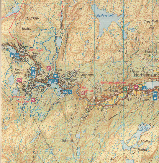 detail Folgefonna - Hardagerfjorde 1:100.000 mapa (Norsko) #2431