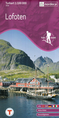 Lofoten 1:100.000 mapa (Lofoty, Norsko) #2549