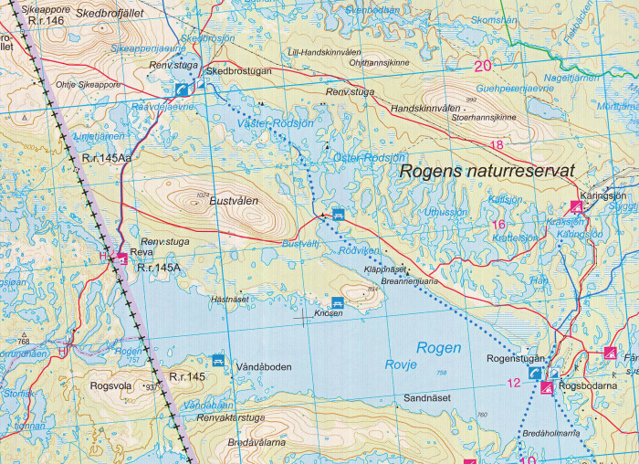 detail Femunden 1:100.000 mapa (Norsko) #2559