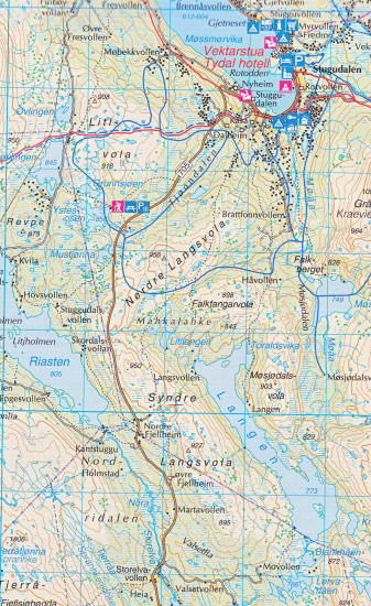 detail Sylan 1:100.000 mapa (Norsko) #2595
