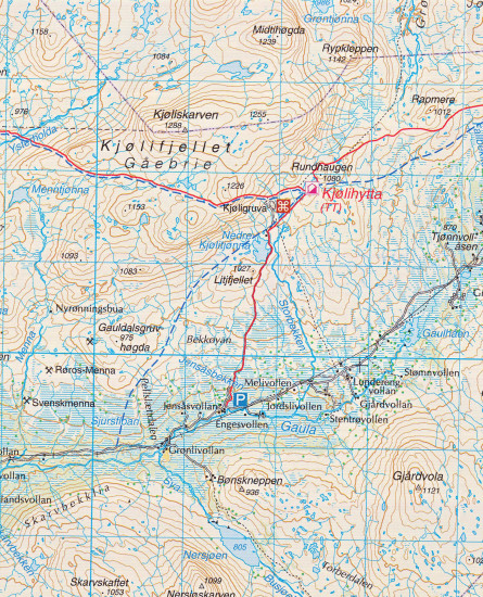detail Sylan 1:100.000 mapa (Norsko) #2595
