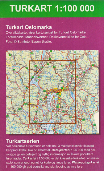detail Oslomarka 1:100.000 mapa (Norsko) #2718
