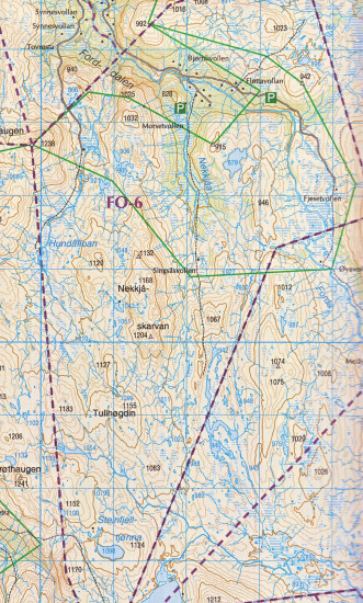 detail Forollhogna 1:100.000 mapa (Norsko) #2731