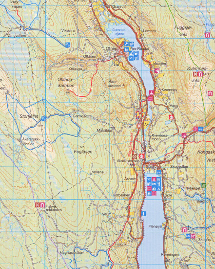 detail Rendalen 1:100.000 mapa (Norsko) #2753