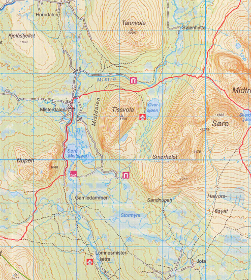 detail Rendalen 1:100.000 mapa (Norsko) #2753