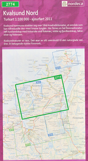 detail Kvalsund North 1:100.000 mapa (Norsko) #2774