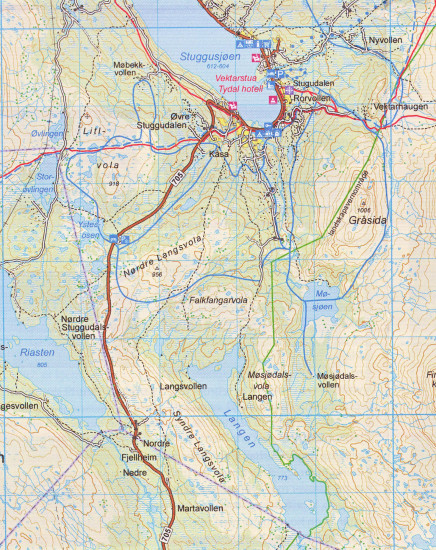detail Sylan South 1:100.000 mapa (Norsko) #2776