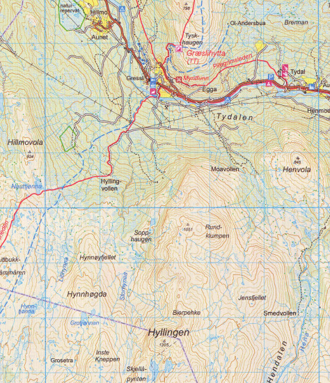 detail Sylan South 1:100.000 mapa (Norsko) #2776