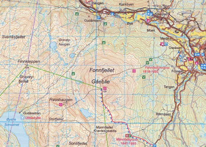 detail Sylan North 1:100.000 mapa (Norsko) #2777