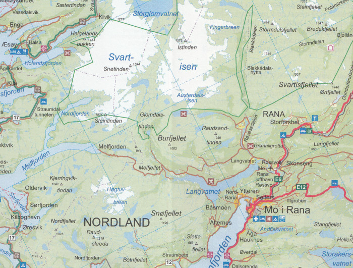detail Norsko Sever automapa 1:400t Nordland #2155
