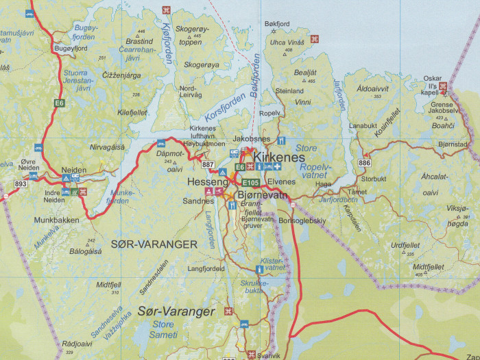 detail Norsko Sever 1.400t mapa Troms/Finnmark #2157