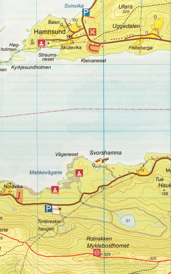 detail Alesund 1:25.000 mapa (Norsko) #2763