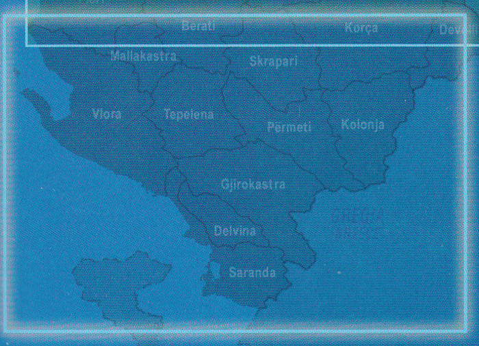 detail Albánie Jih (Albania South) 1:200t mapa VEKTOR